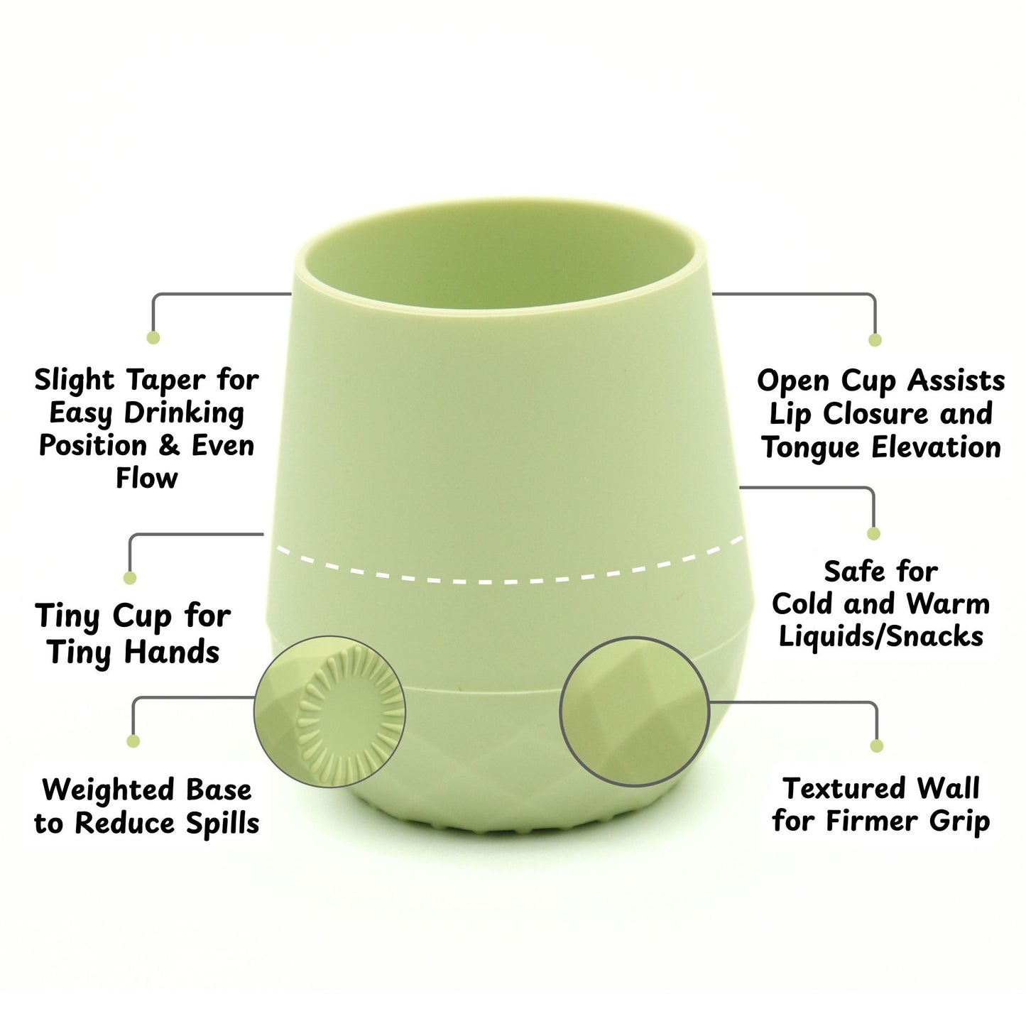 2 pack Tiny Baby Cups, Open Training Cups 2oz (Pastel Earth)