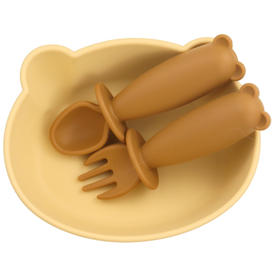 Bear Shaped Silicone Baby Bowl Feeding Set (Very Bear)