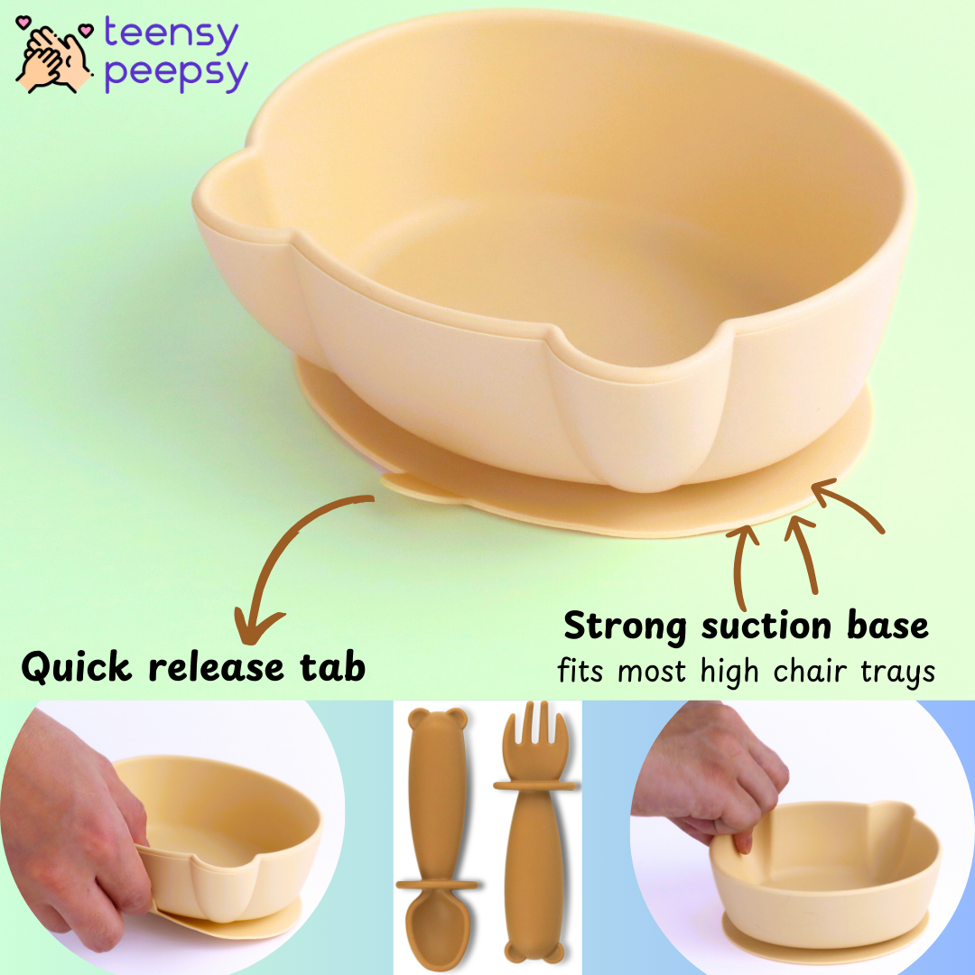 Bear Shaped Silicone Baby Bowl Feeding Set (Very Bear)