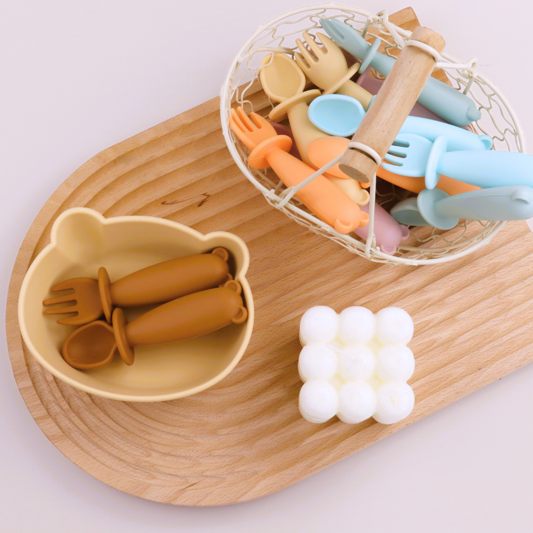 Bear Shaped Silicone Baby Bowl Feeding Set (Very Bear)