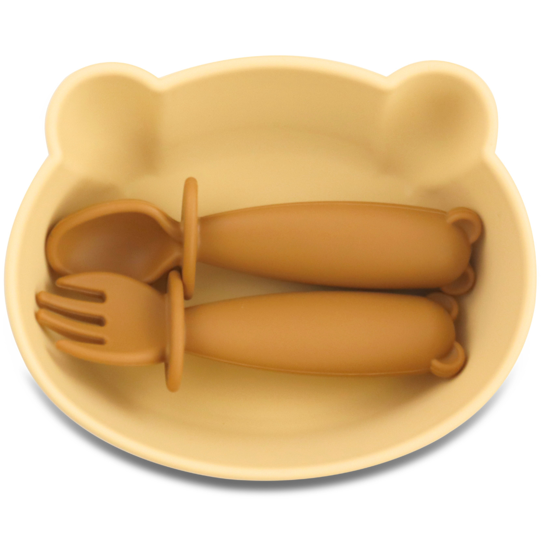 Bear Shaped Silicone Baby Bowl Feeding Set (Very Bear)