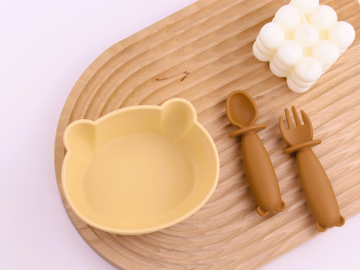 Bear Shaped Silicone Baby Bowl Feeding Set (Very Bear)